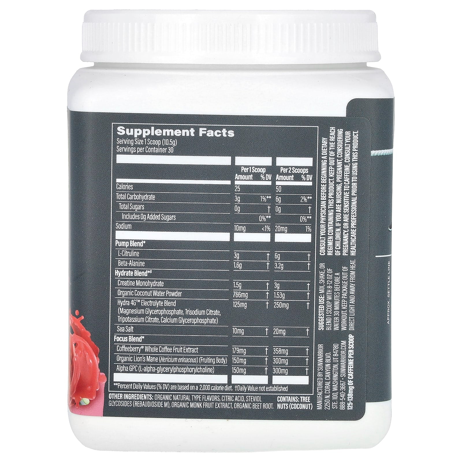 Sunwarrior, Sport, Active Pre-Workout, Watermelon, 11.1 oz (315 g) - Image 2