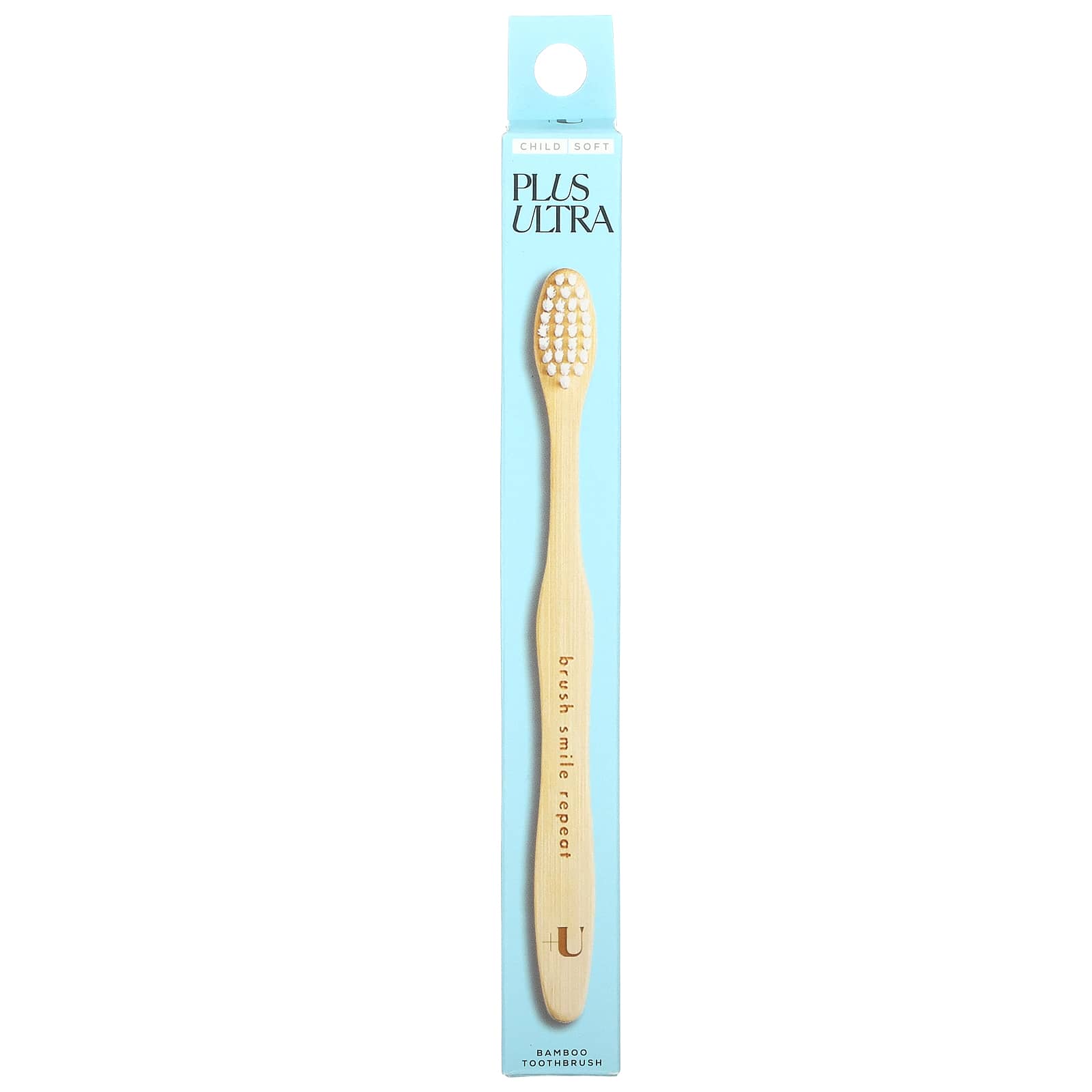 Plus Ultra, Bamboo Toothbrush, Brush Smile Repeat, Child, Soft, 1 Toothbrush - Image 1