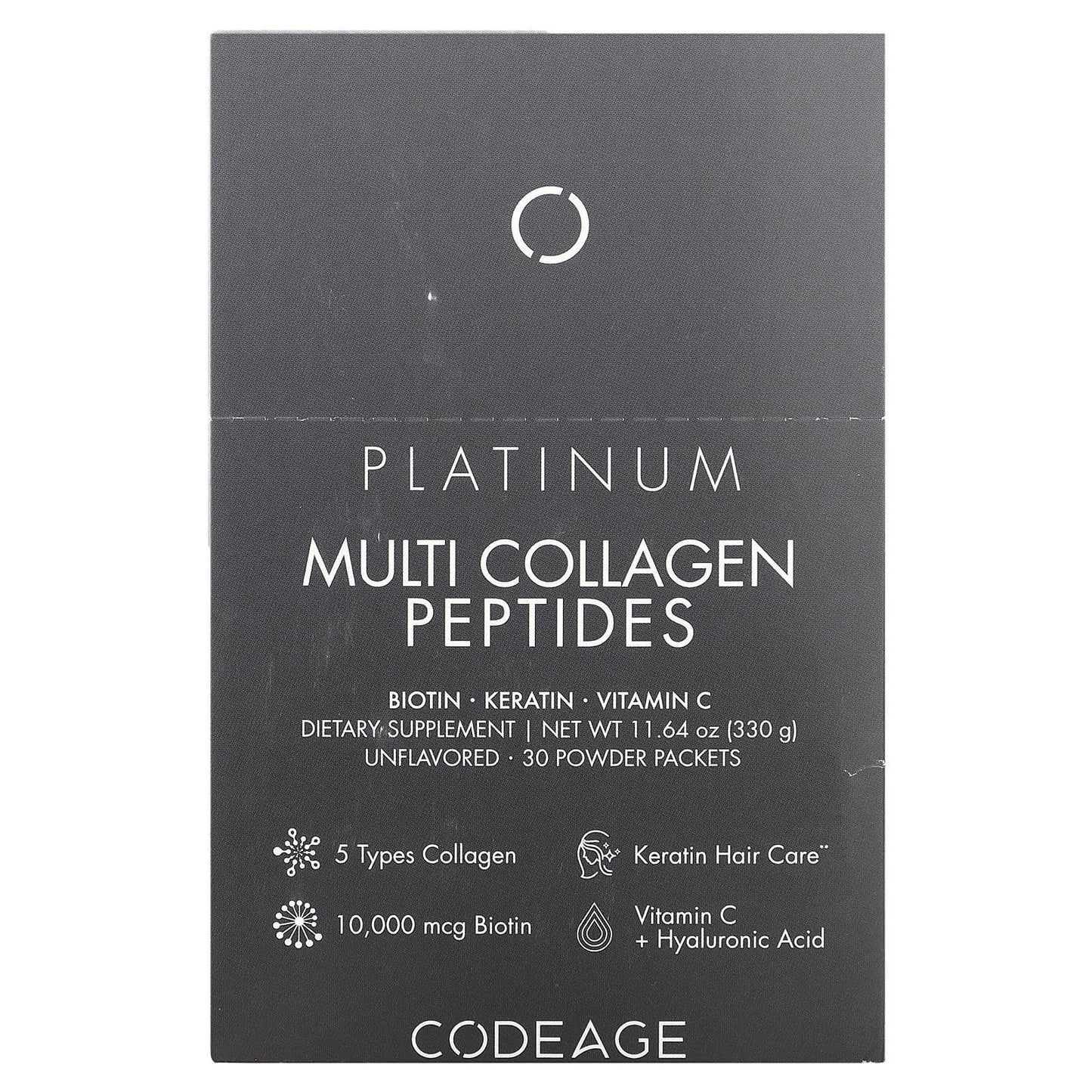 Codeage Multi Collagen Peptides Platinum - 30 Unflavored Sticks - Image 1