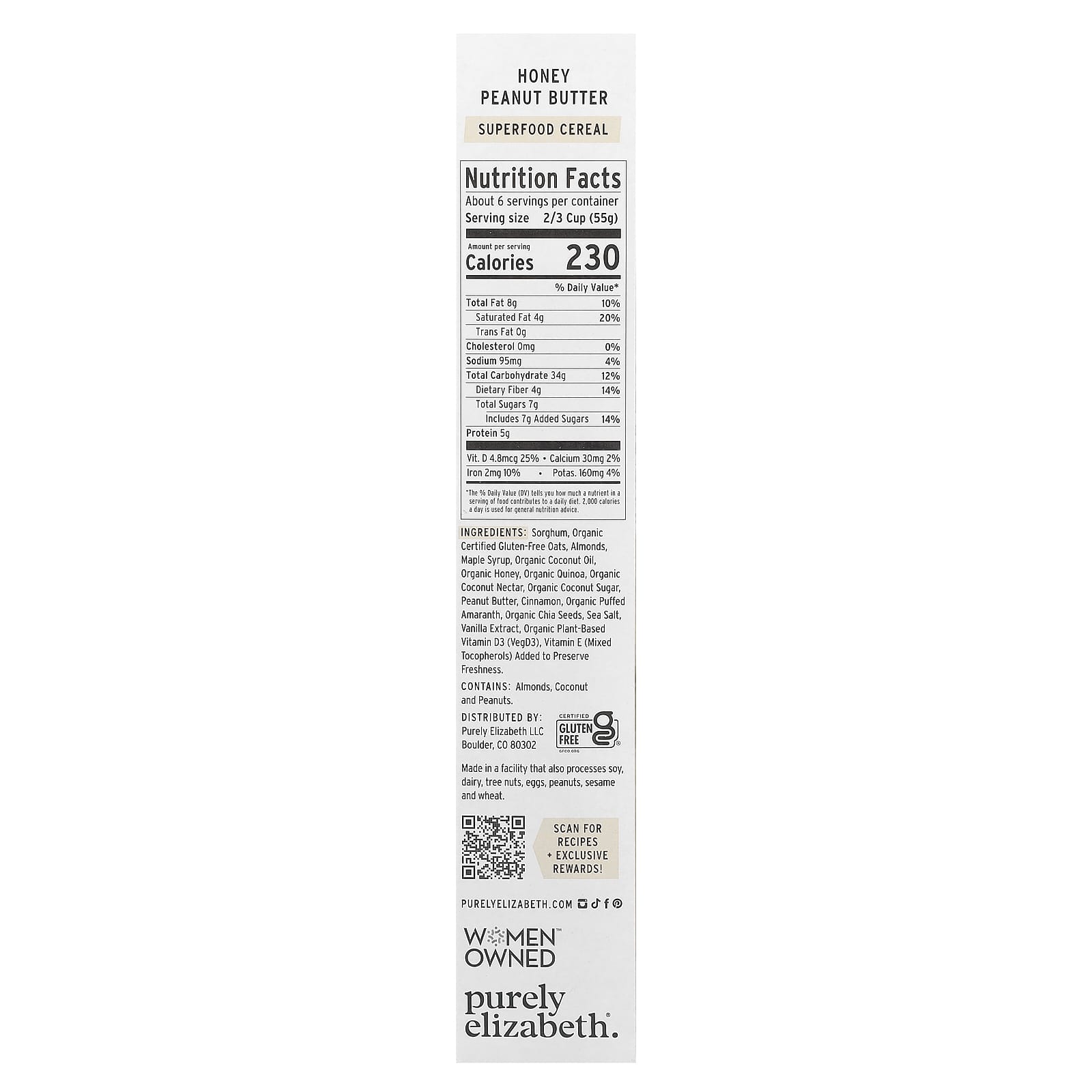 Purely Elizabeth, Superfood Cereal, Honey Peanut Butter, 11 oz (312 g) - Image 2