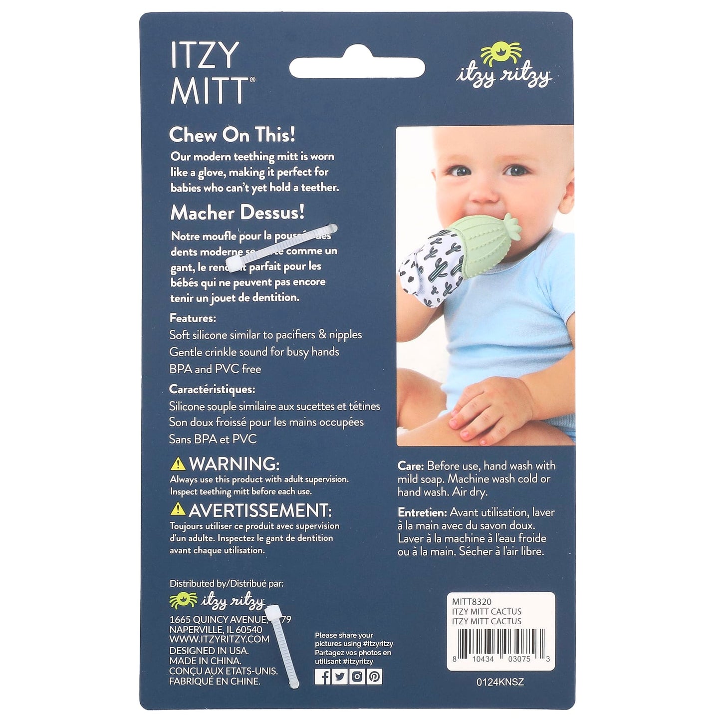 Soothe Sore Gums with itzy ritzy Cactus Teether Mitt - Image 2