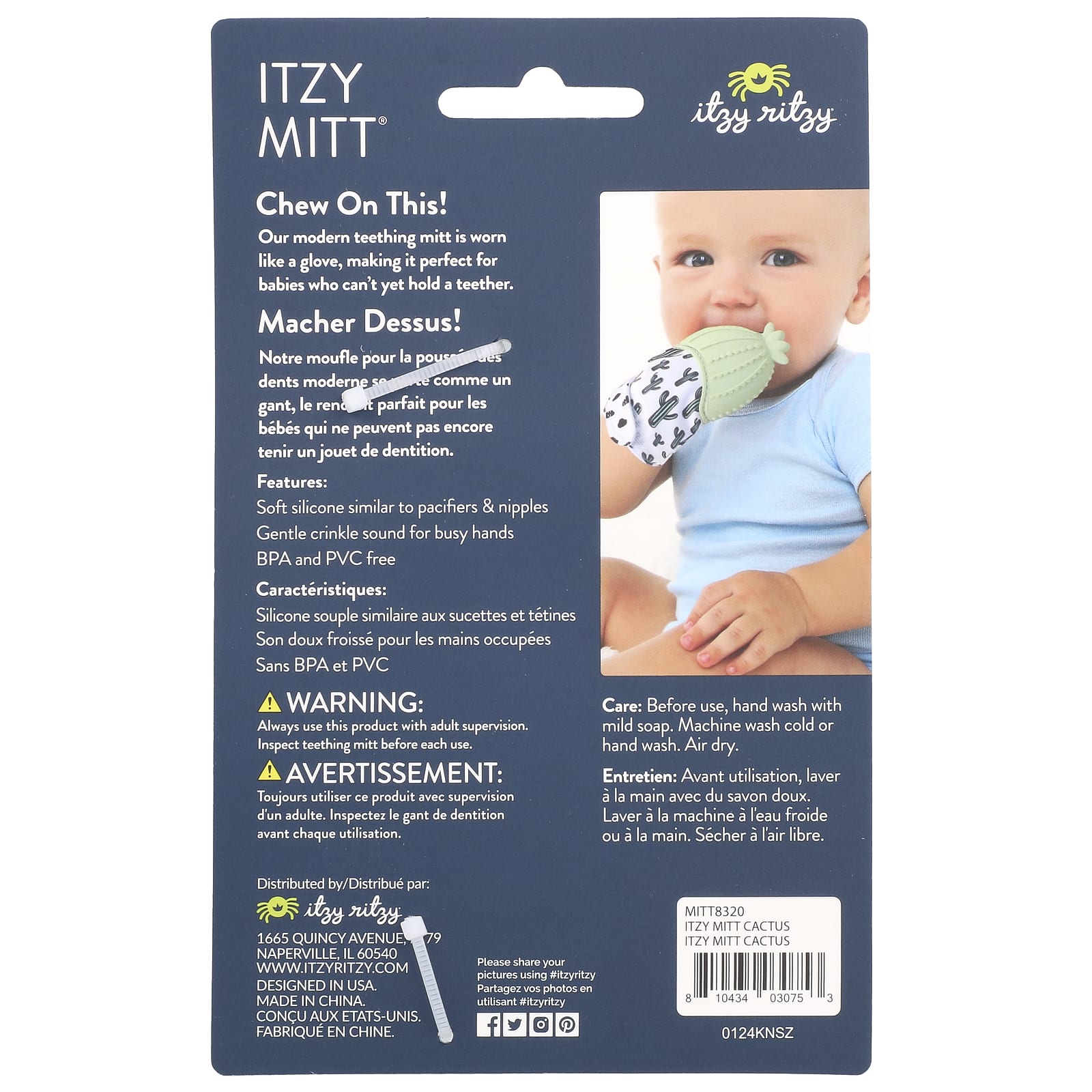Soothe Sore Gums with itzy ritzy Cactus Teether Mitt - Image 2