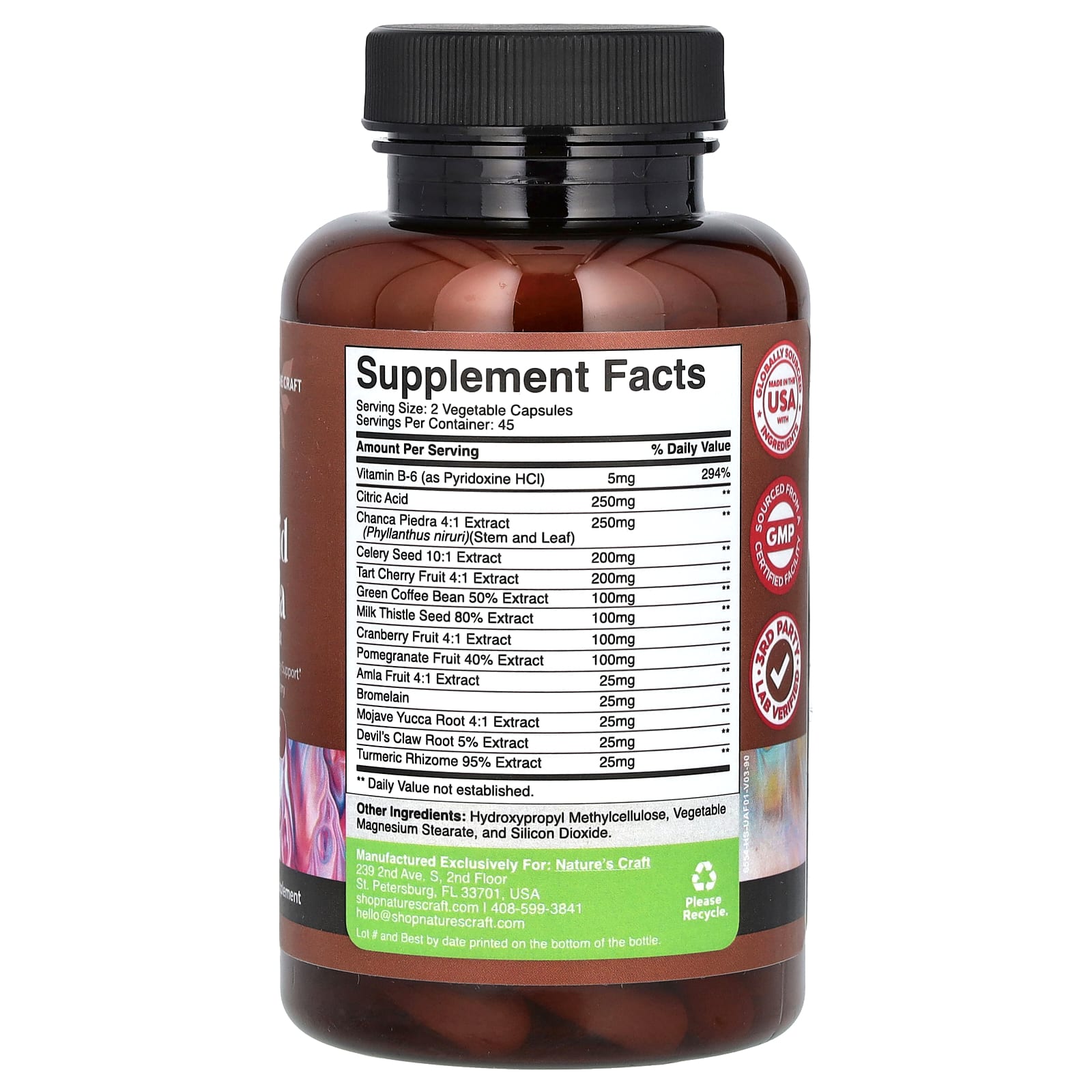 Nature's Craft, Uric Acid Formula, 90 Capsules - Image 2