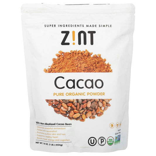 Zint, Pure Organic Cacao Powder, 16 oz (454 g) - Image 1