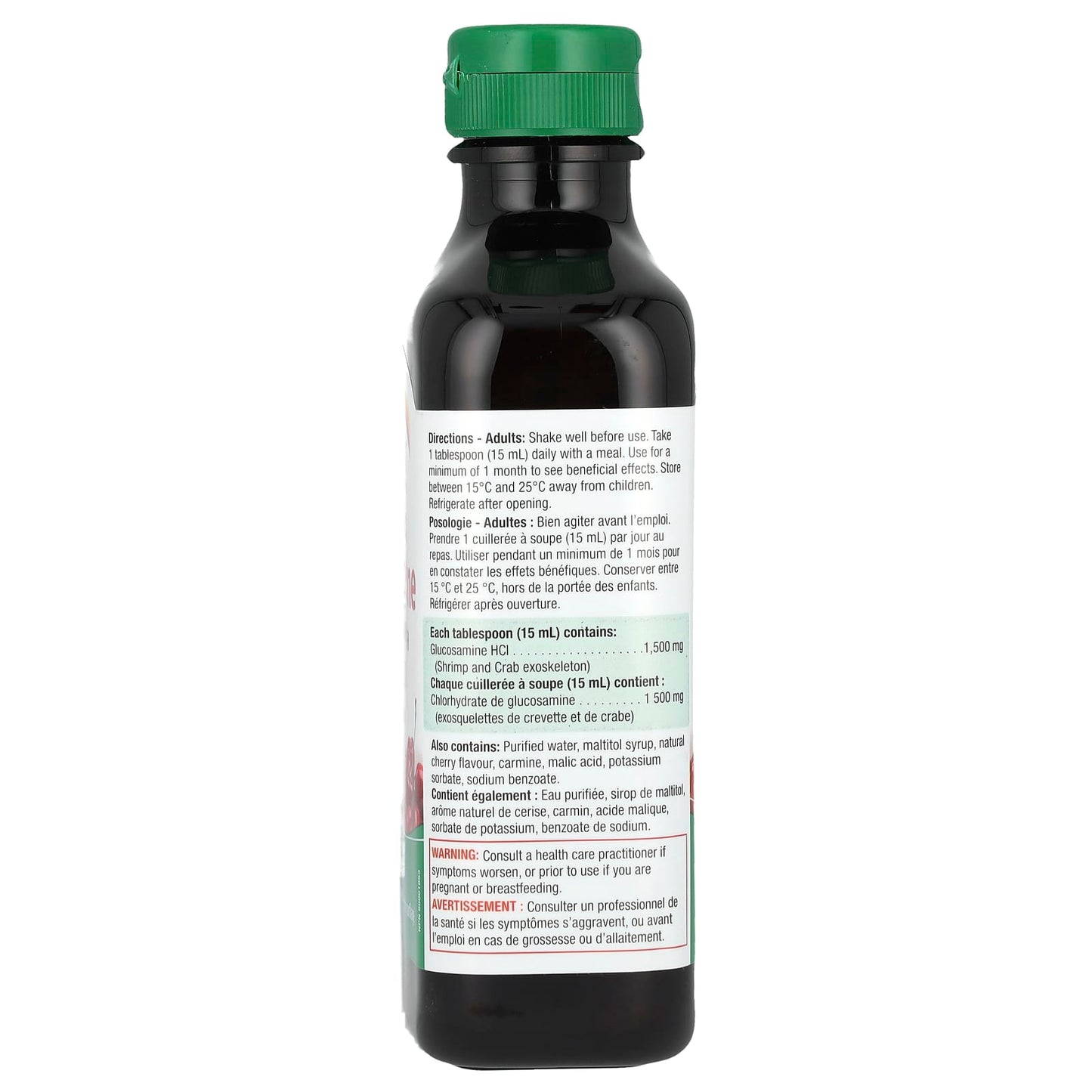 Jamieson Liquid Glucosamine - Maximum Strength Wild Cherry Flavor, 1,500mg, 350ml - Image 2