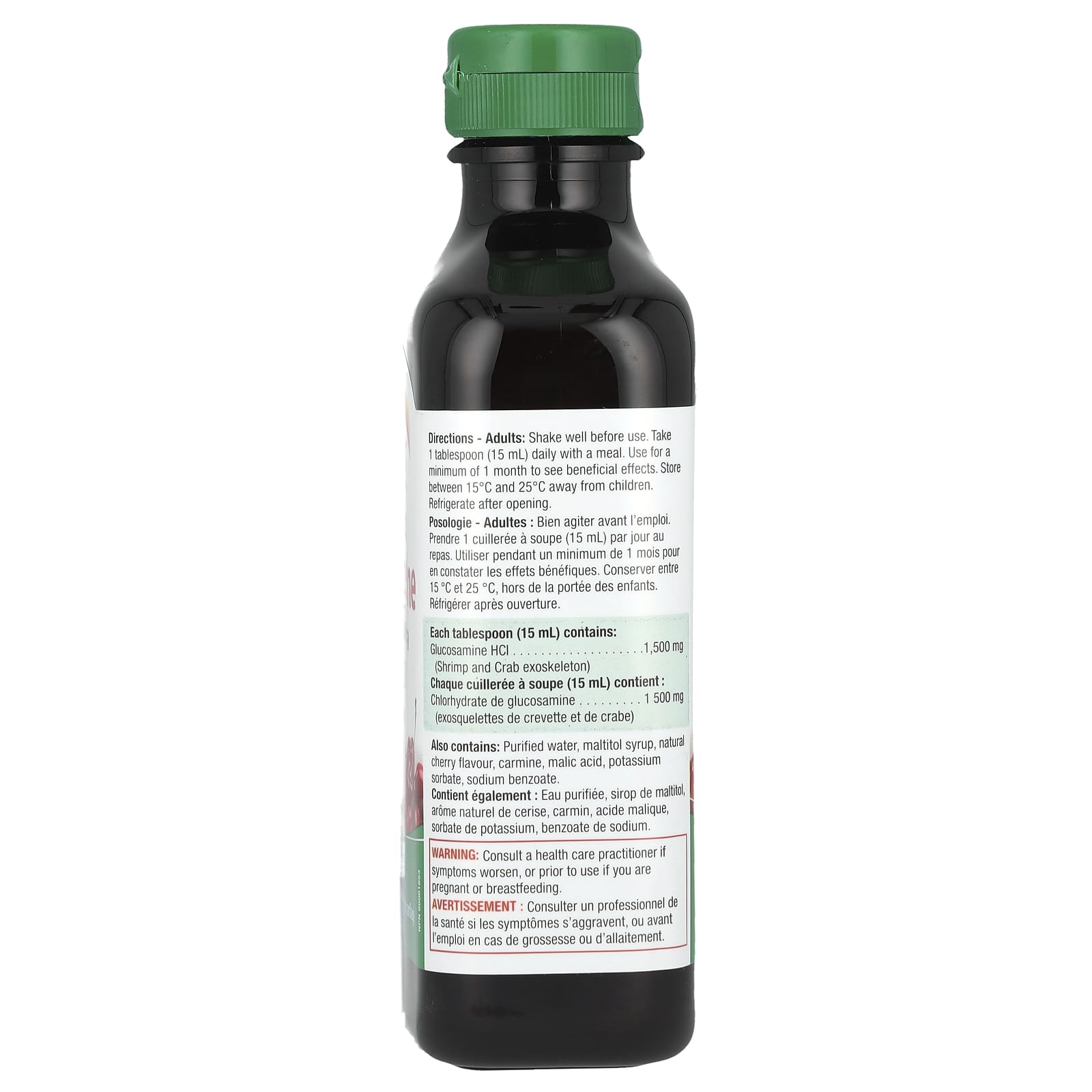 Jamieson Liquid Glucosamine - Maximum Strength Wild Cherry Flavor, 1,500mg, 350ml - Image 2