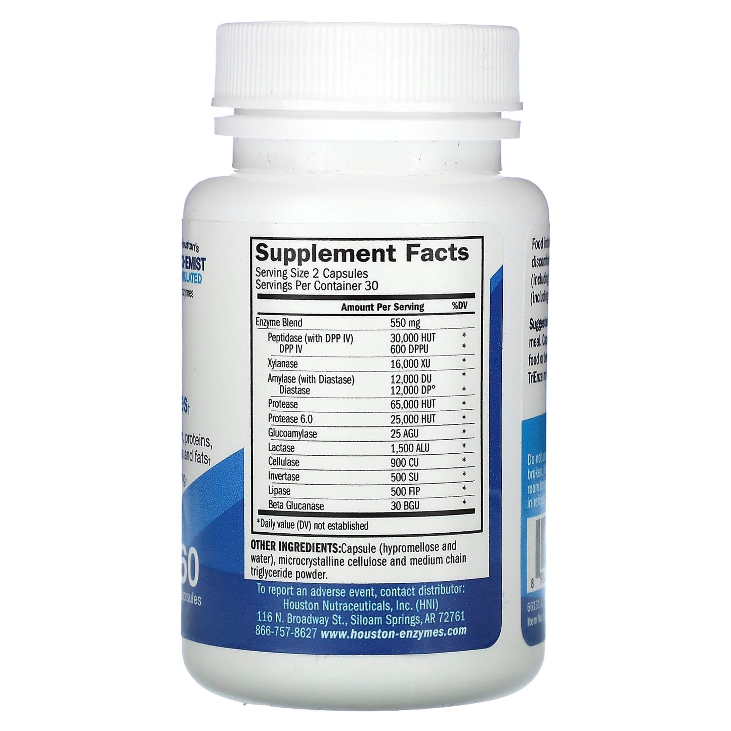 Houston Enzymes - TriEnza for Digestive Health, 60 Capsules - Image 2
