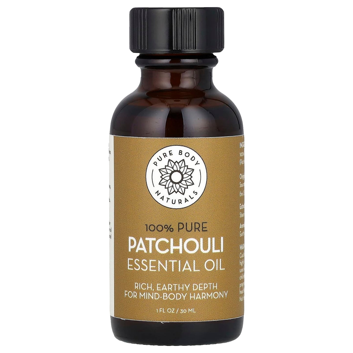 Pure Body Naturals, 100% Pure Essential Oil, Patchouli, 1 fl oz (30 ml) - Image 1