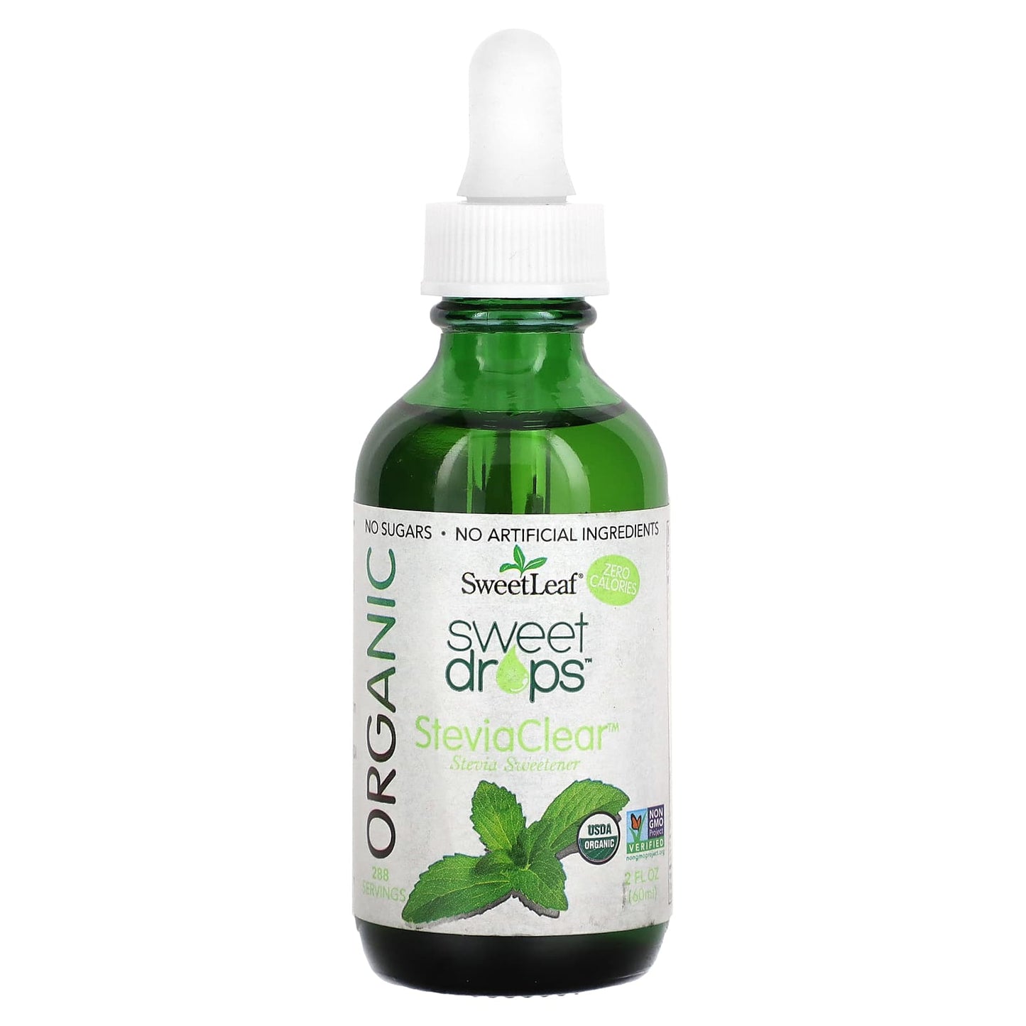 SweetLeaf Stevia, Organic Sweet Drops, SteviaClear, 2 fl oz (60 ml) - Image 1