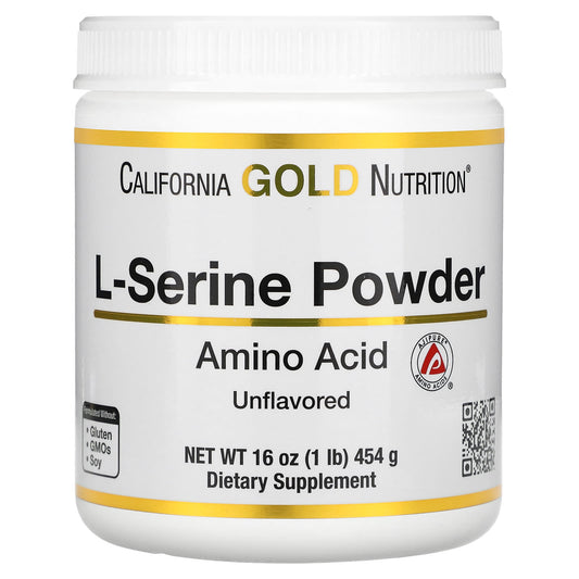 California Gold Nutrition L-Serine Powder for Brain Health Support - Image 1