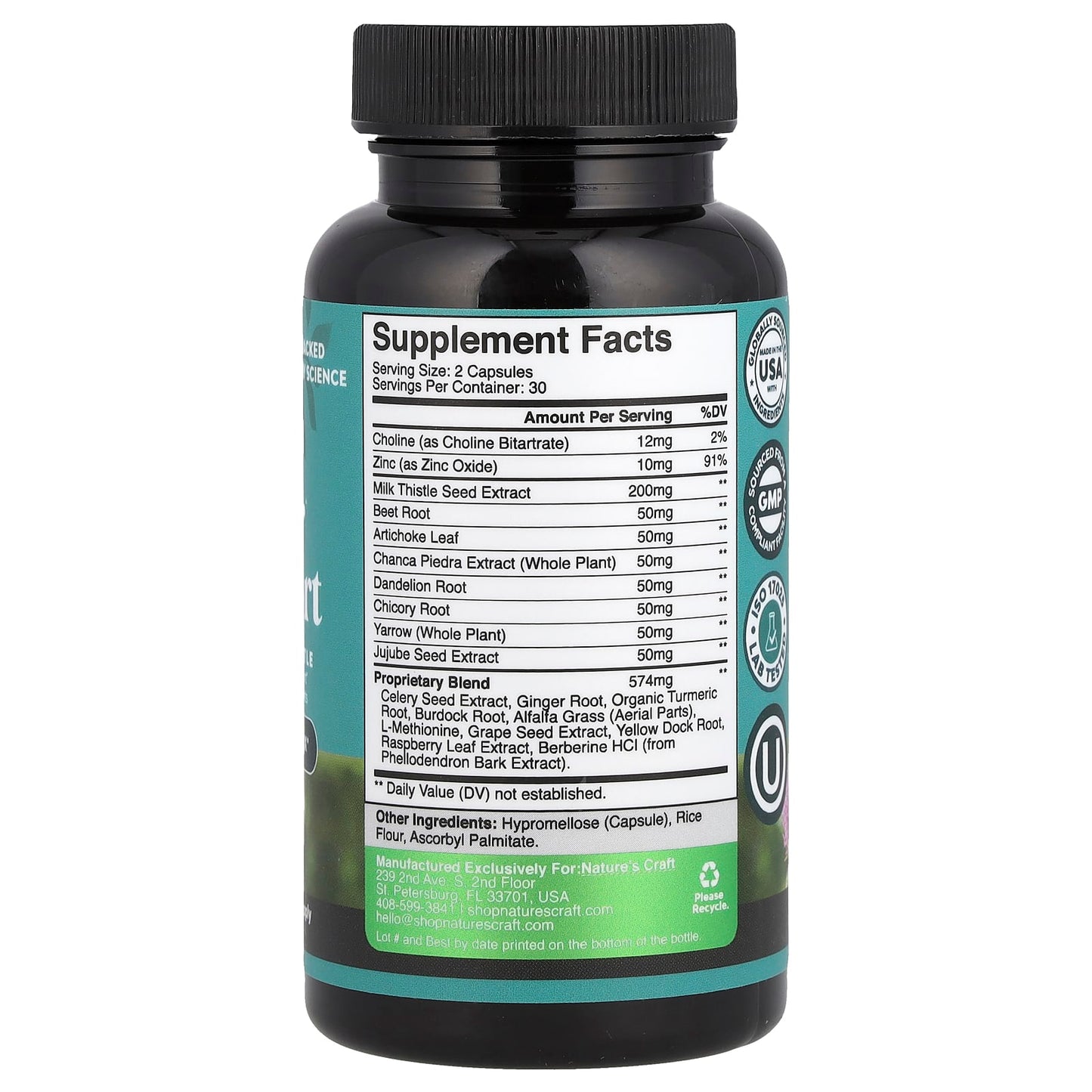 Nature's Craft, Liver Support with Milk Thistle, 60 Capsules - Image 2