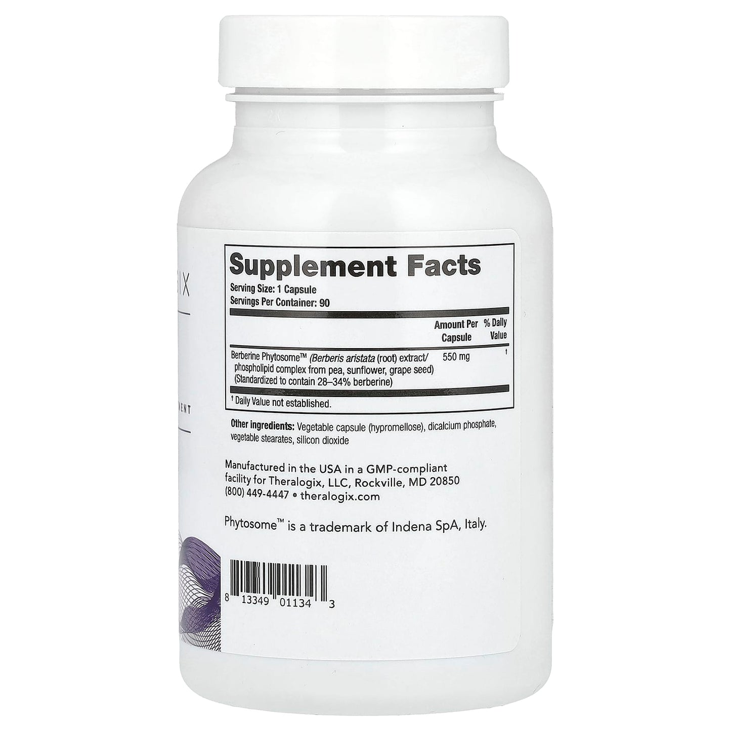 Theralogix, Berberine, Enhanced Absorption, 90 Capsules (550 mg per Capsule) - Image 2
