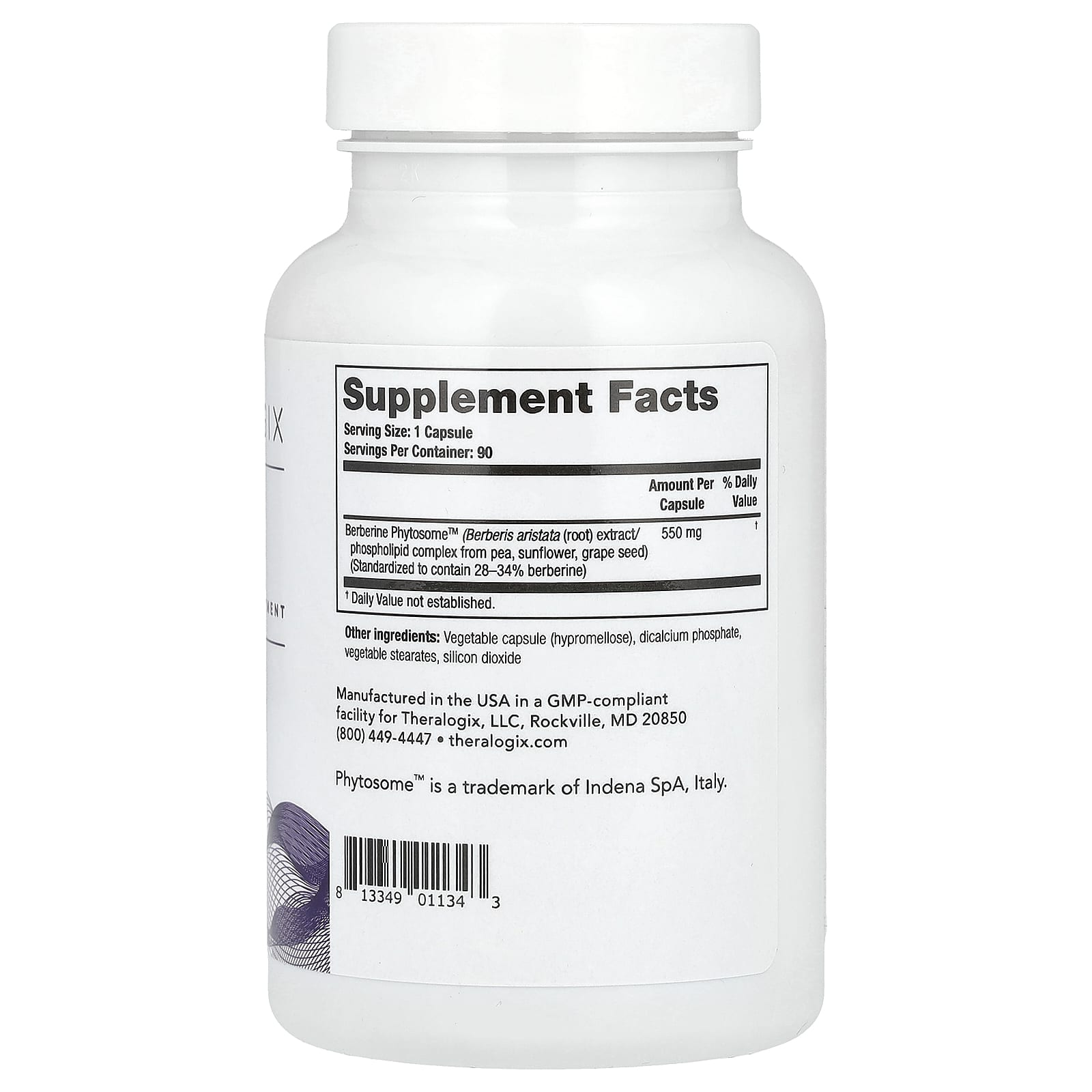 Theralogix, Berberine, Enhanced Absorption, 90 Capsules (550 mg per Capsule) - Image 2