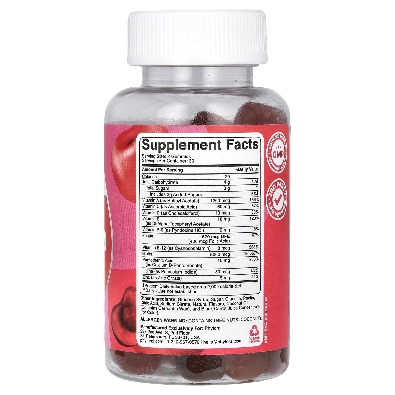 Phytoral, Biotin Gummies, Cherry , 60 Gummies - Image 2