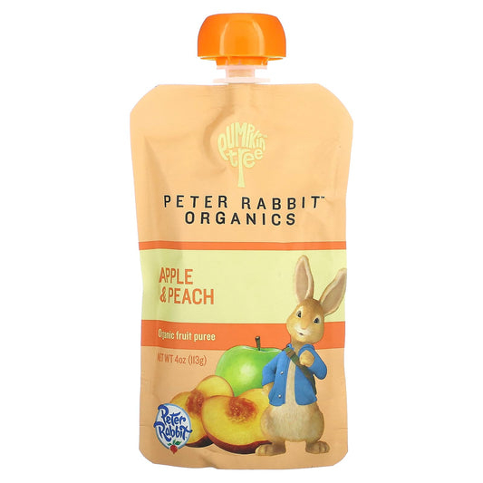 Pumpkin Tree Organics, Peter Rabbit Organics, Organic Fruit Puree, Apple & Peach, 4 oz (113 g) - Image 1