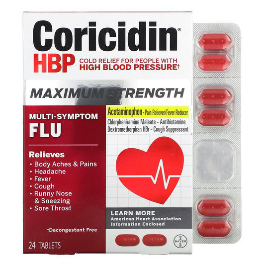 Coricidin HBP Maximum Strength Flu Relief for High Blood Pressure - Image 1