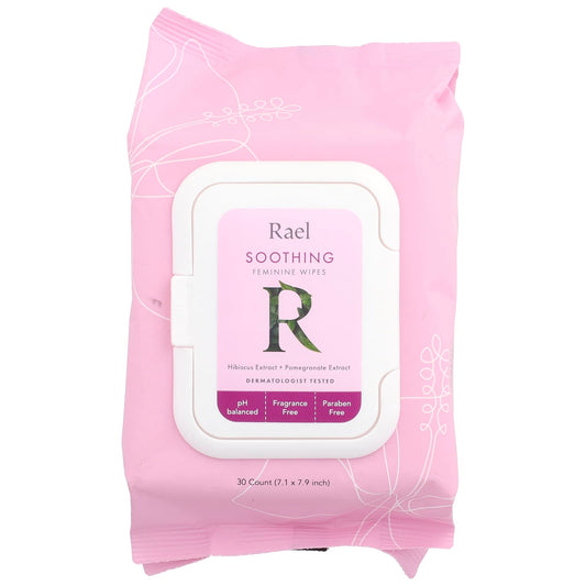 Rael, Soothing Feminine Wipes, Fragrance Free, 30 Count - Image 1