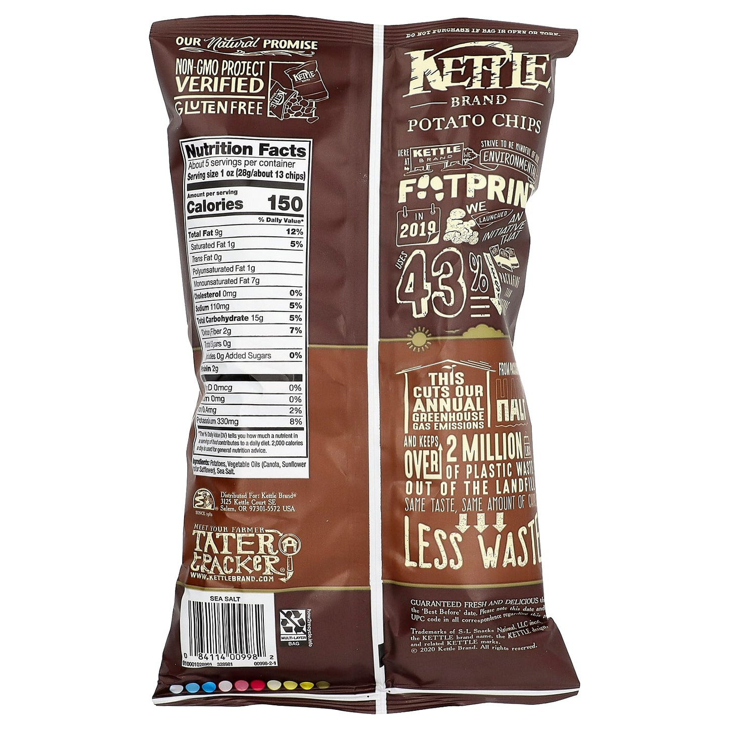 Kettle Foods, Potato Chips, Sea Salt, 5 oz (141 g) - Image 2