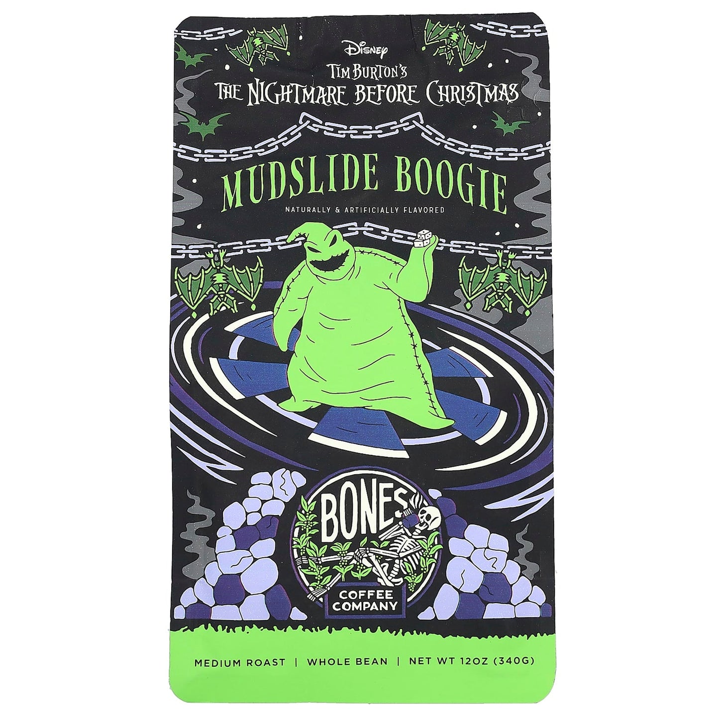 Bones Coffee Company's Mudslide Boogie Whole Bean Coffee, Medium Roast, 12 oz - Image 1