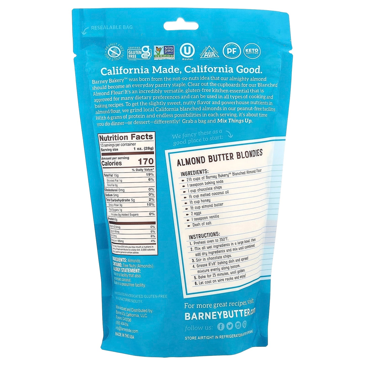 California-Made Gluten-Free Blanched Almond Flour by Barney Butter - Image 2