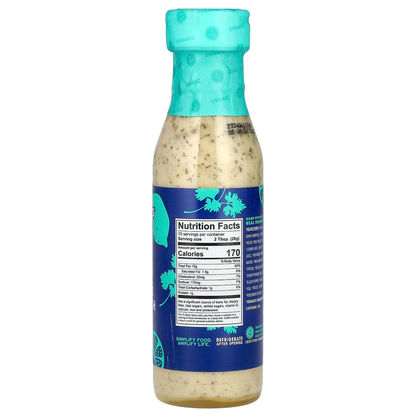 Tessemae's, Pantry, Organic Dressing & Dip, Cilantro Lime Ranch, 10 fl oz (296 ml) - Image 2