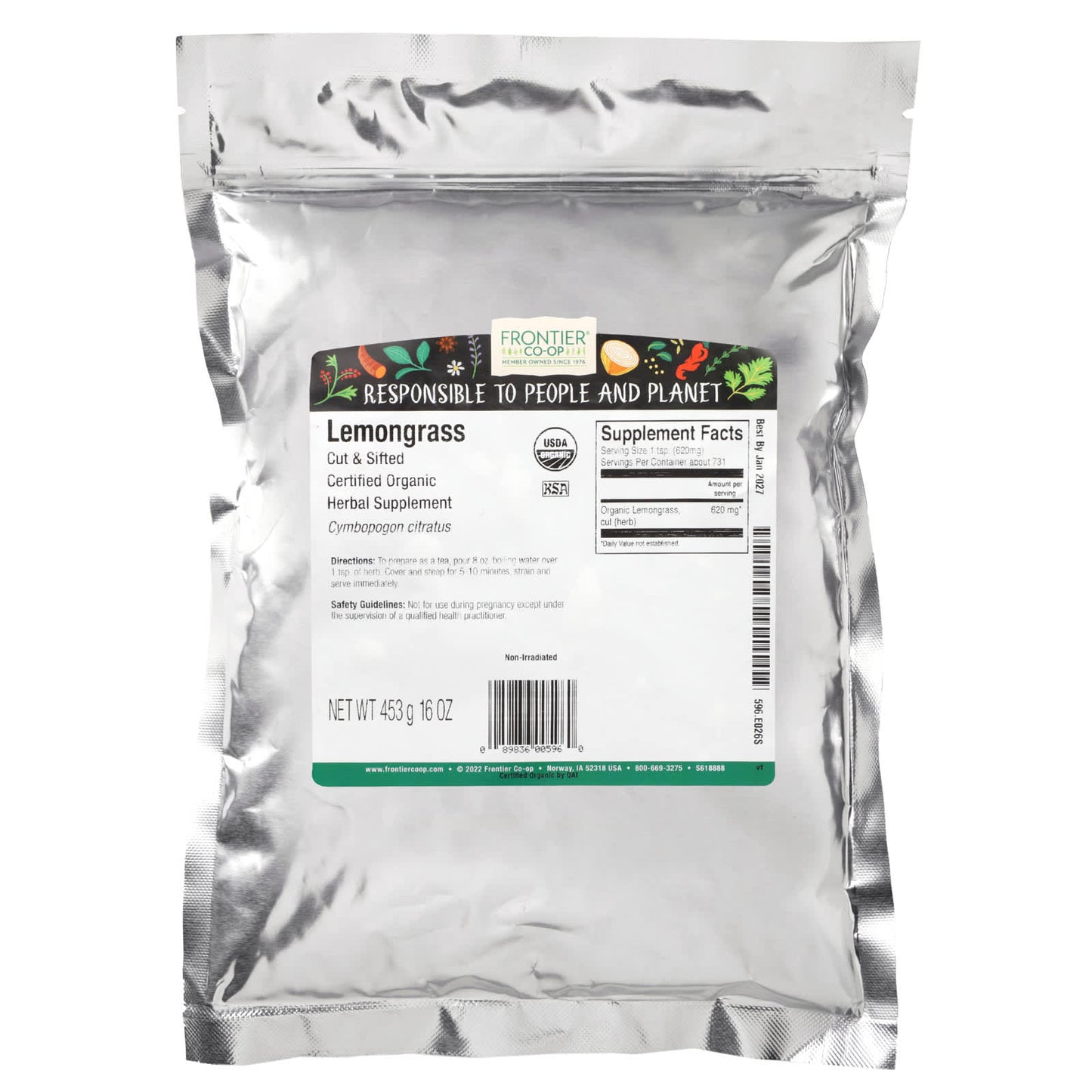 Organic Lemongrass by Frontier Co-op, 16 oz (453 g) - Image 2