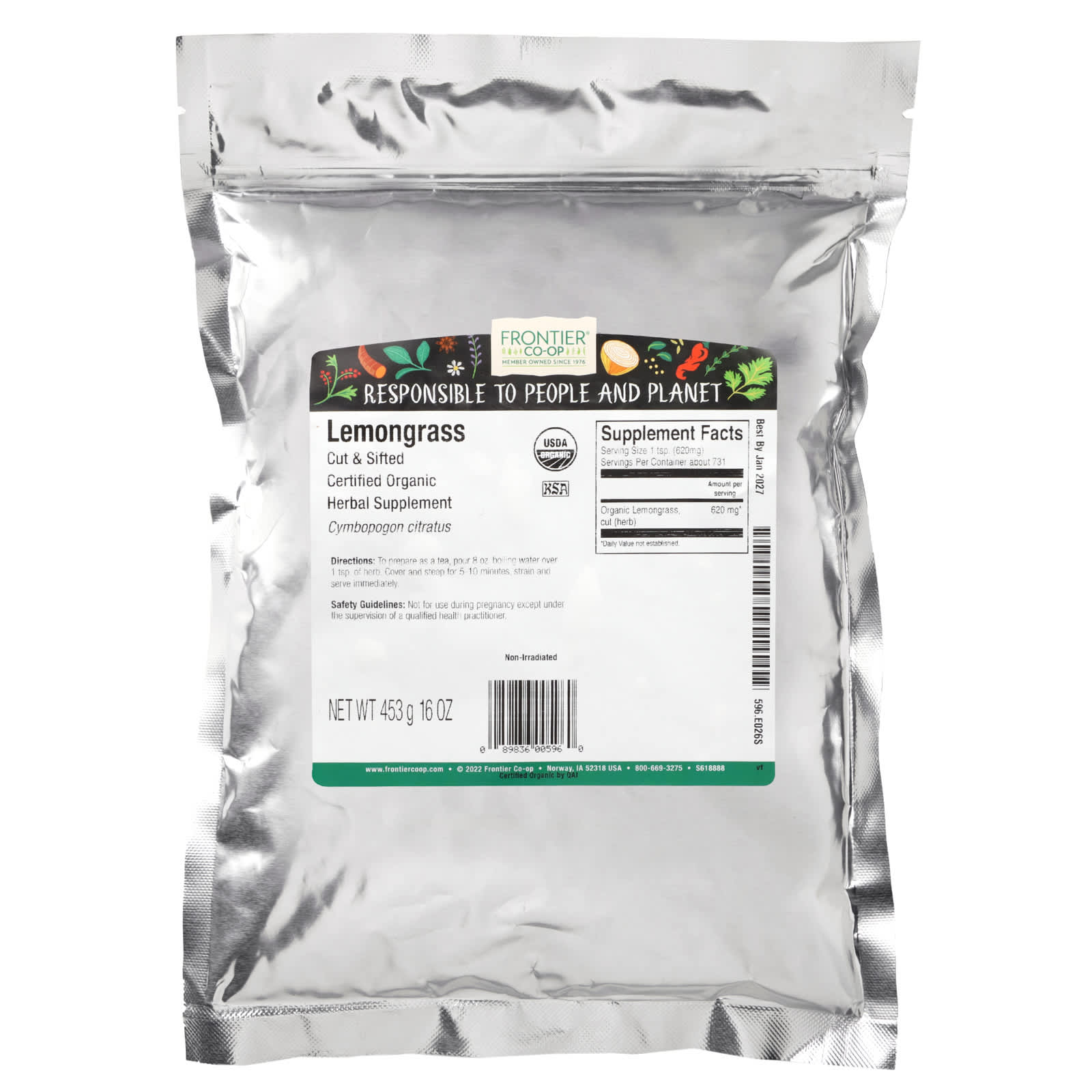 Organic Lemongrass by Frontier Co-op, 16 oz (453 g) - Image 2