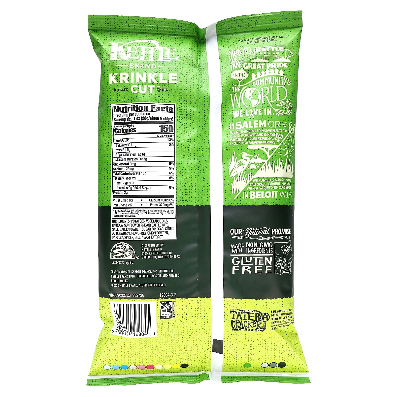 Kettle Foods, Krinkle Cut Potato Chips, Dill Pickle, 5 oz (141 g) - Image 2