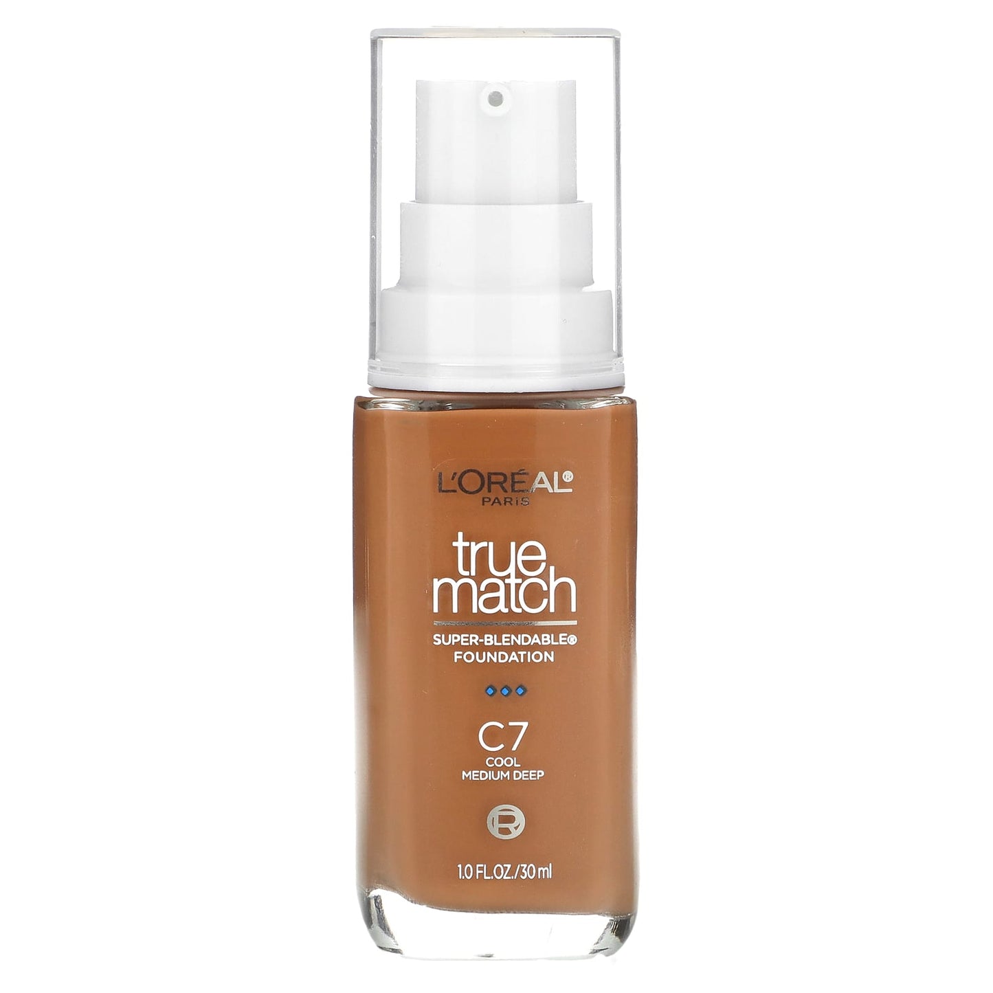 L'Oréal, True Match, Super-Blendable Foundation, C7 Cool Medium Deep, 1 fl oz (30 ml) - Image 1