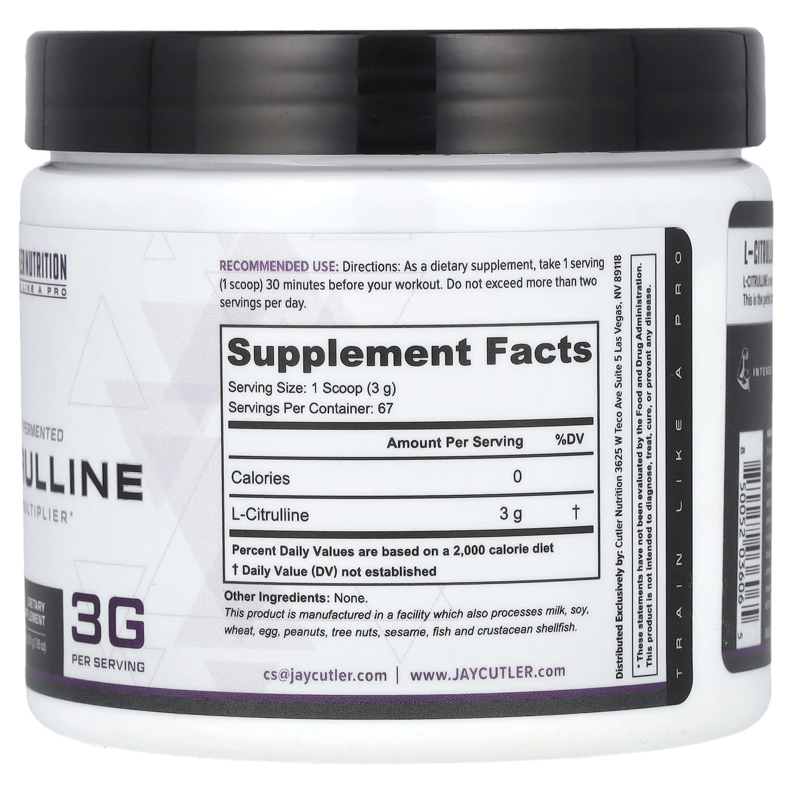 Cutler Nutrition, L-Citrulline, Unflavored, 7.05 oz (201 g)