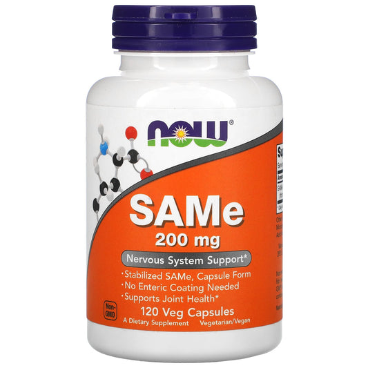 NOW Foods, SAMe (Disulfate Tosylate), 200 mg, 120 Veg Capsules - Image 1