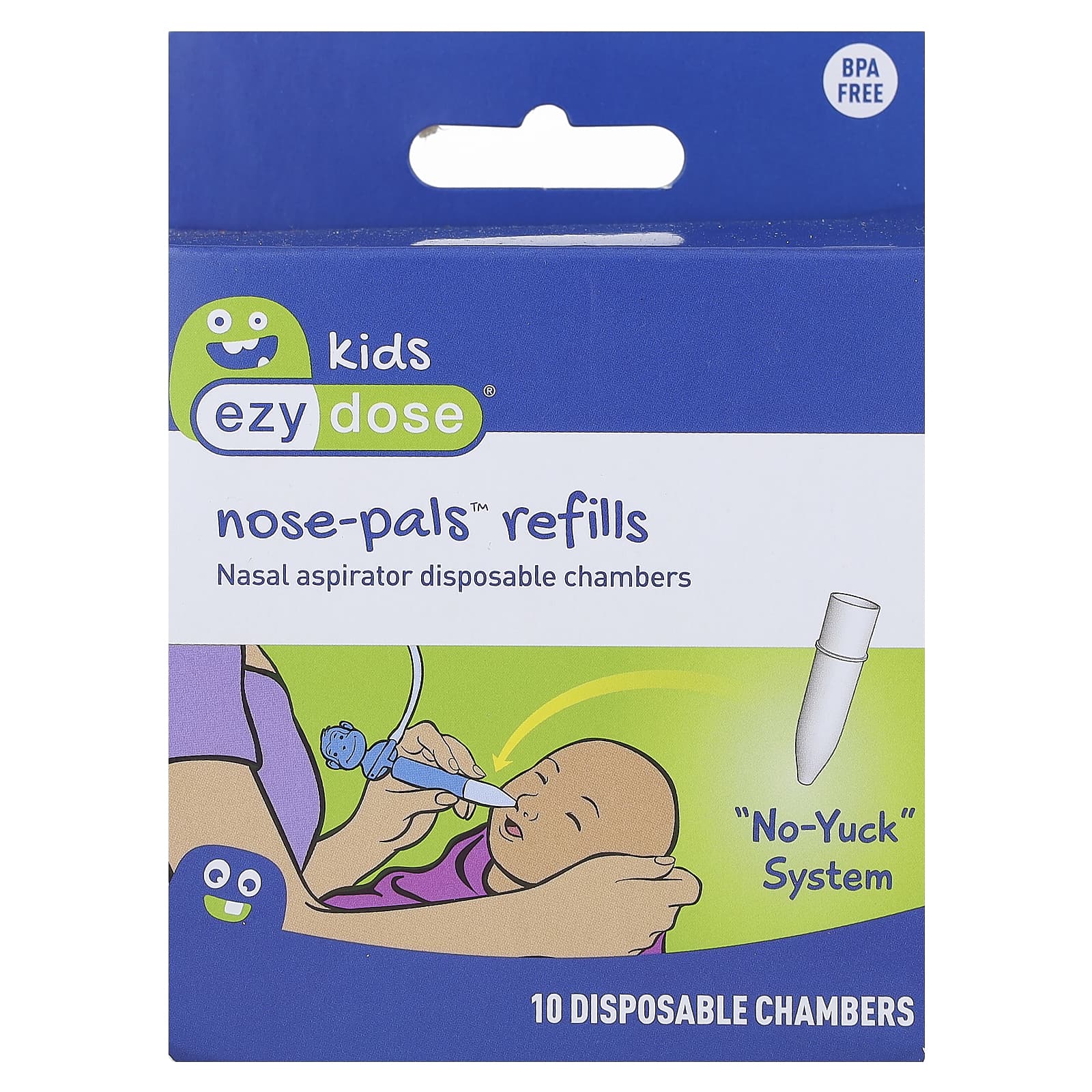 Ezy Dose Kids Nose-Pals Refills, 10 Disposable Chambers, BPA Free - Image 1