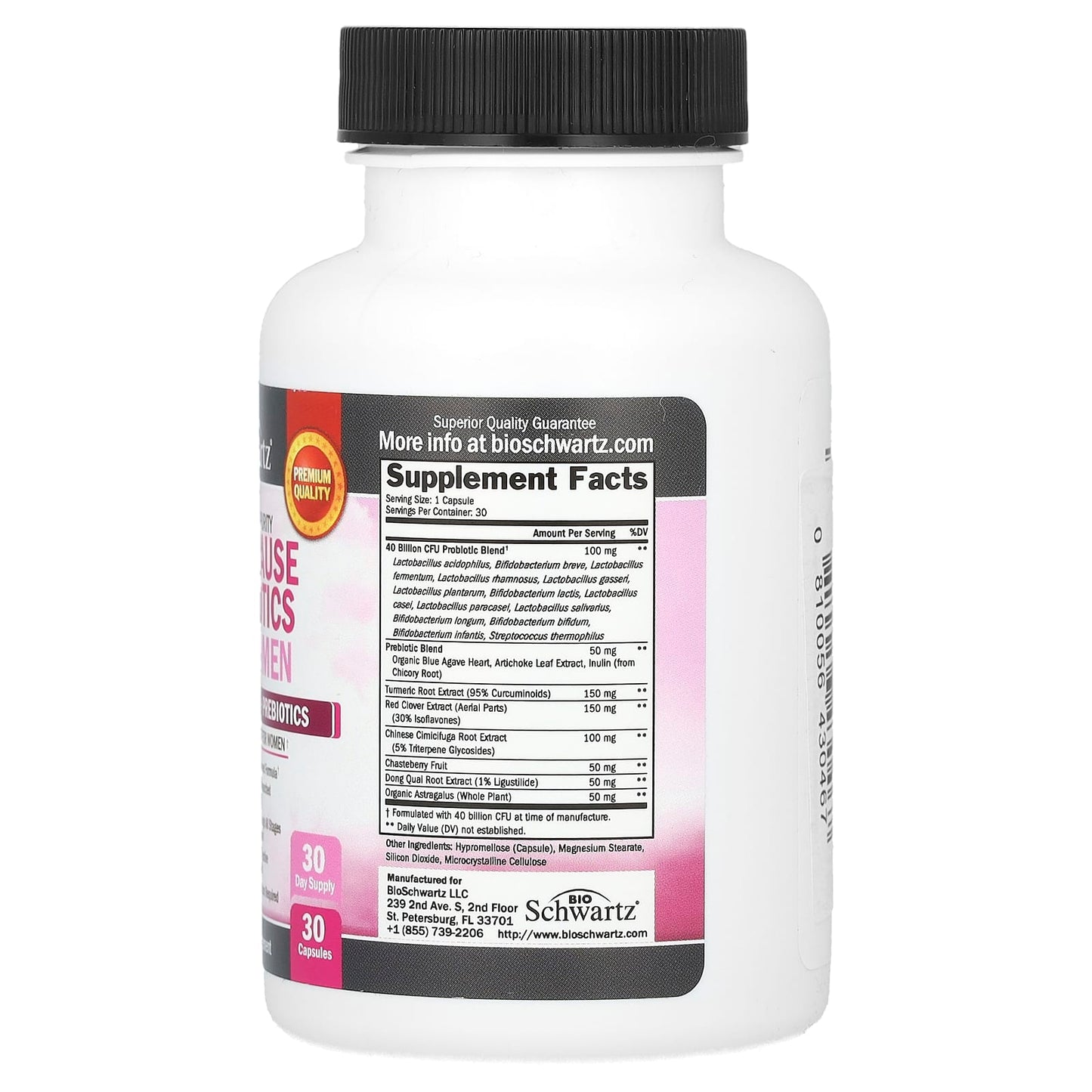 Menopause Probiotics for Women - BioSchwartz 30 Capsules - Image 2