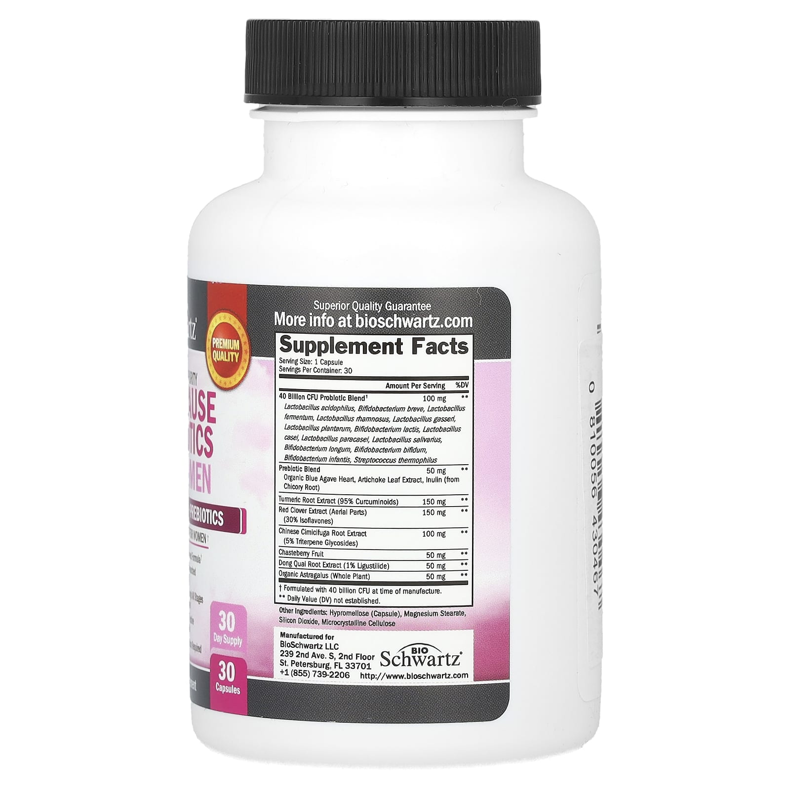 Menopause Probiotics for Women - BioSchwartz 30 Capsules - Image 2