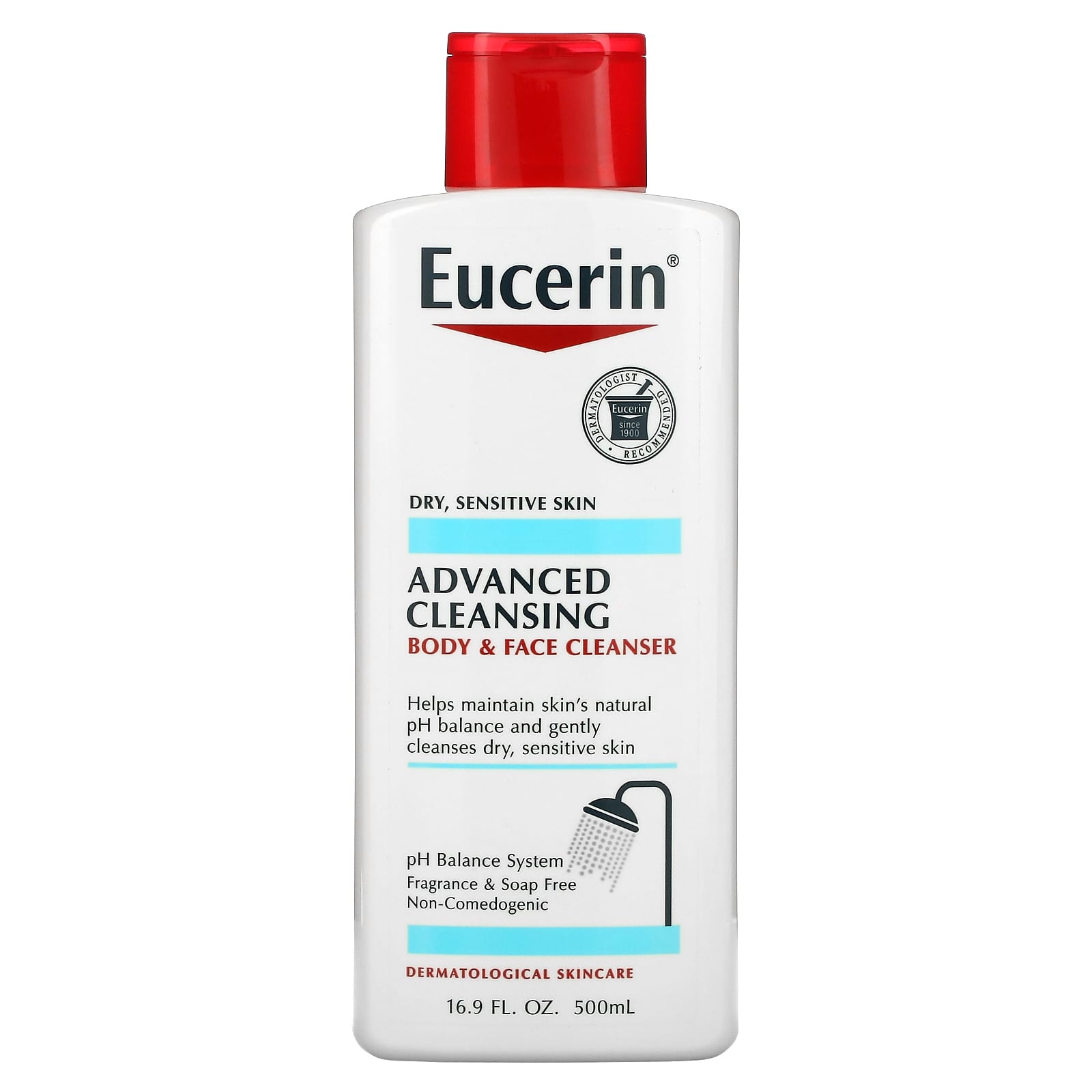 Eucerin Advanced Cleansing Body & Face Fragrance Free Cleanser 16.9 fl oz - Image 1
