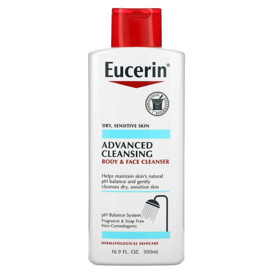 Eucerin Advanced Cleansing Body & Face Fragrance Free Cleanser 16.9 fl oz - Image 1