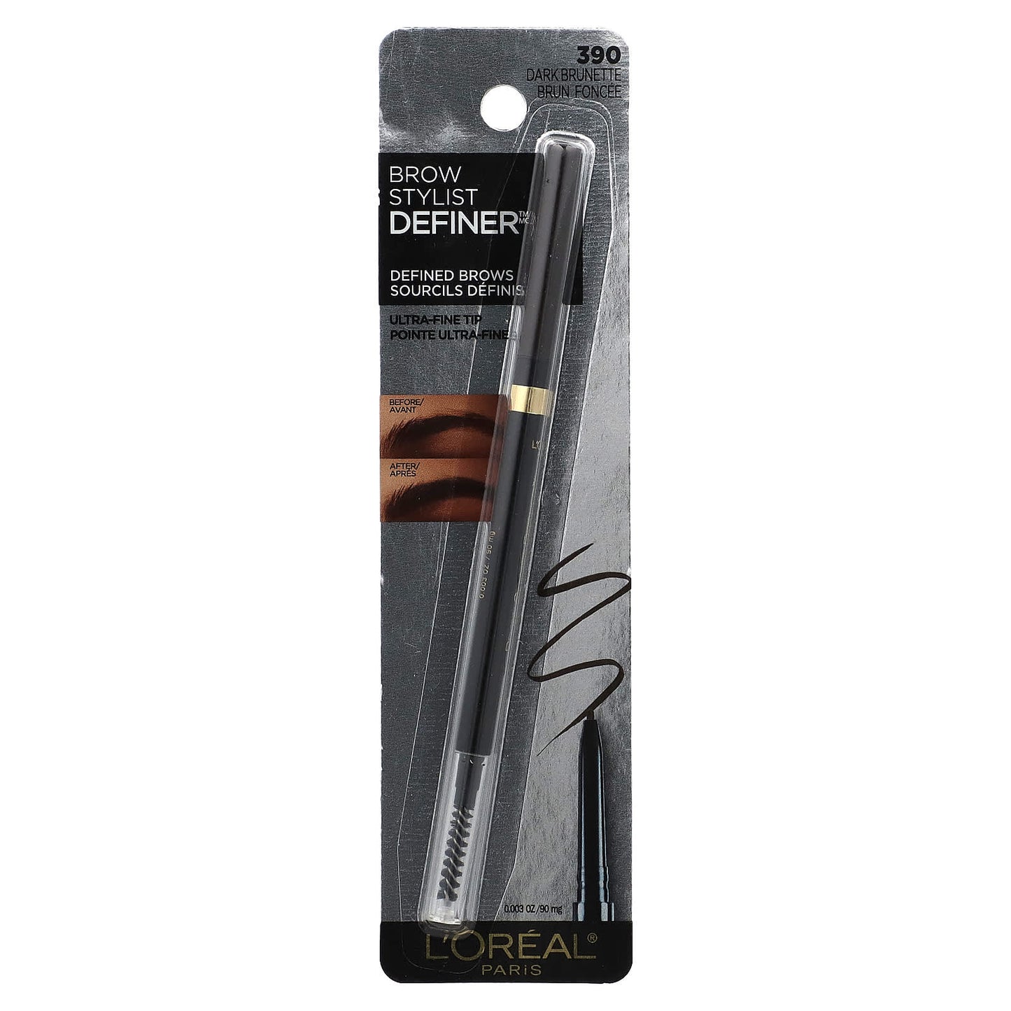 L'Oréal, Brow Stylist Definer, 390 Dark Brunette, 0.003 oz (90 mg) - Image 2