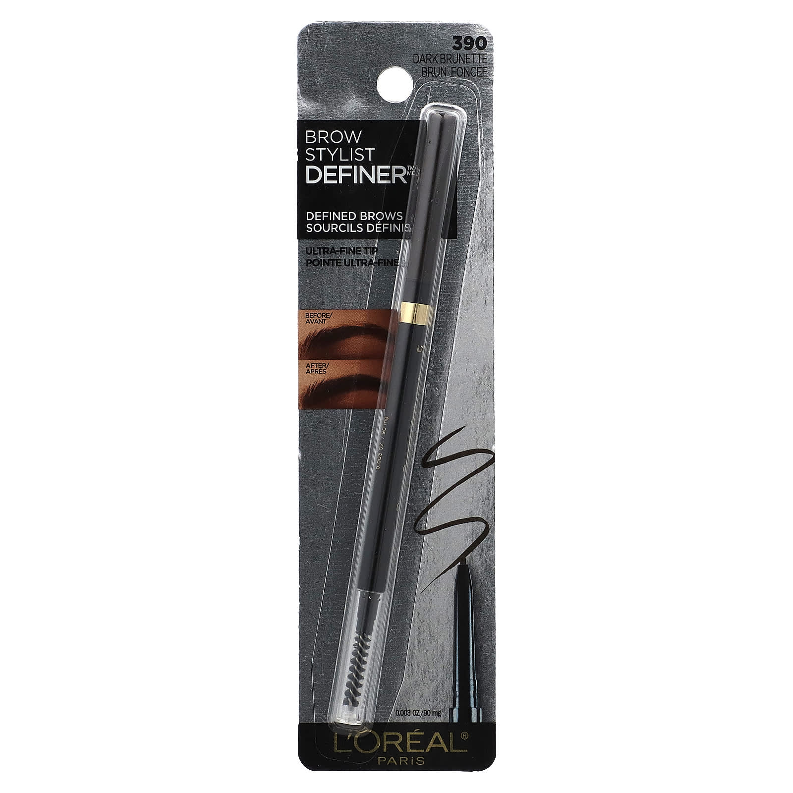 L'Oréal, Brow Stylist Definer, 390 Dark Brunette, 0.003 oz (90 mg) - Image 2