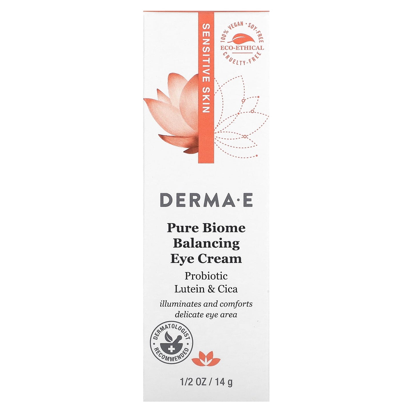 DERMA E Pure Biome Balancing Eye Cream For Sensitive Skin, 1/2 oz - Image 2