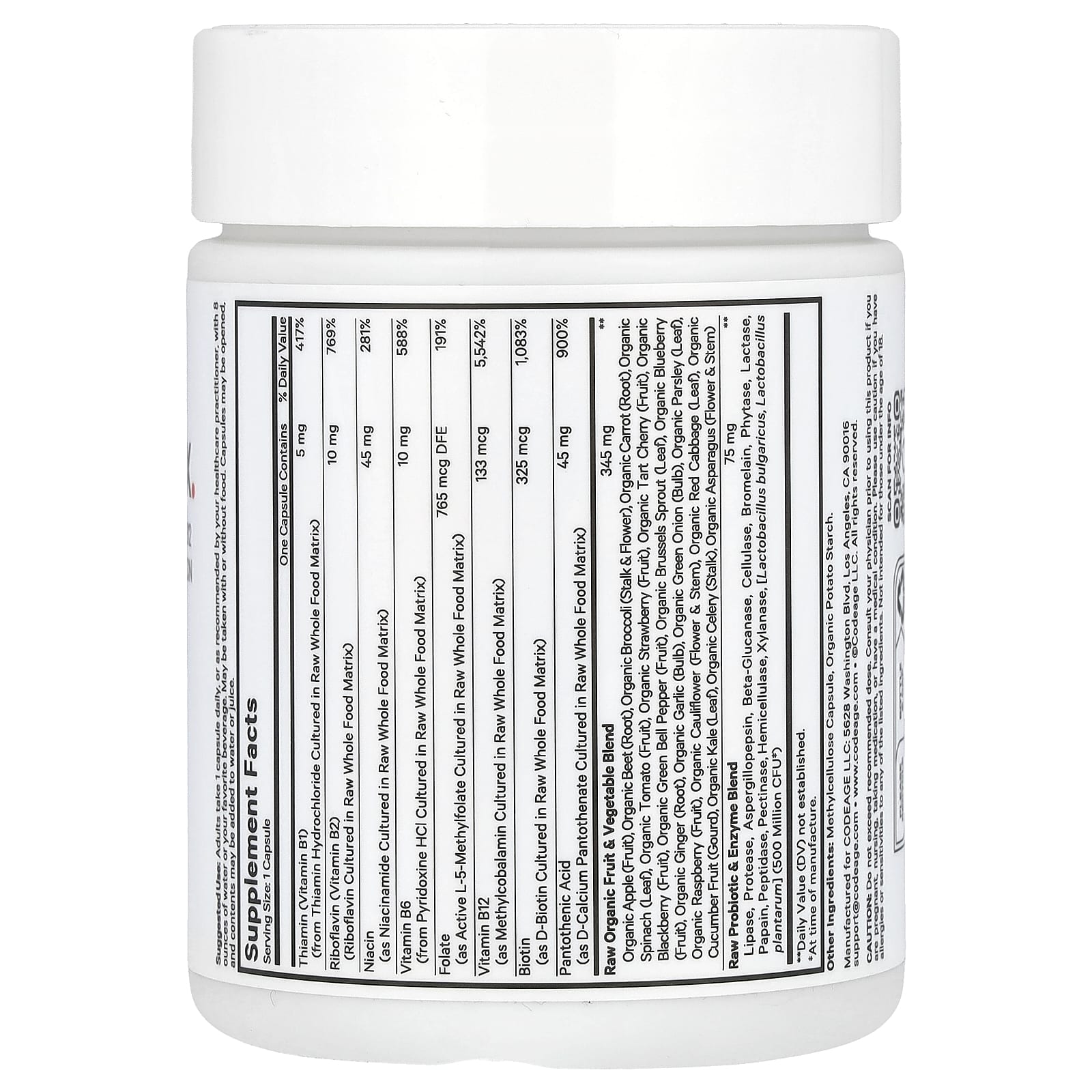 Codeage Raw Vitamin B-Complex Supplement - 8 Essential B Vitamins - Image 2