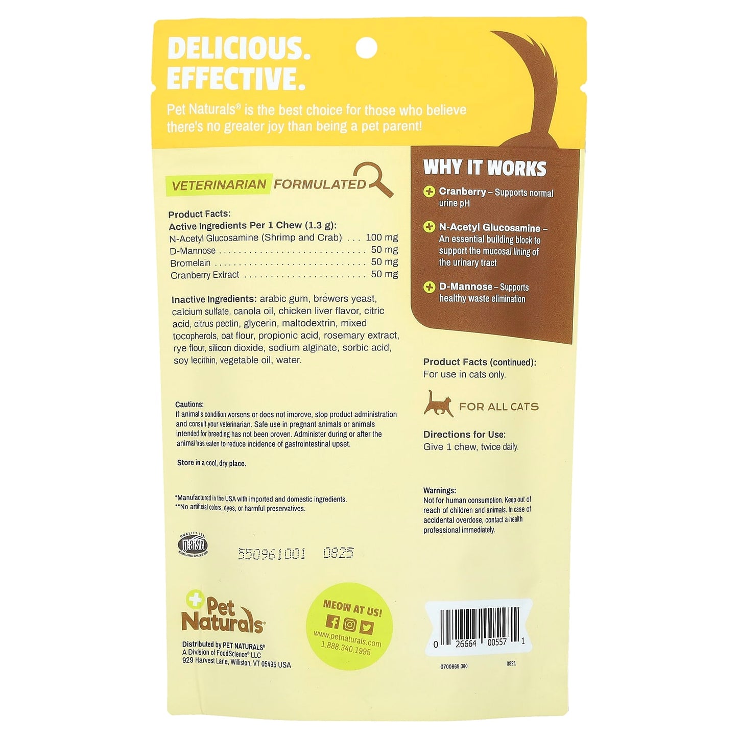 Pet Naturals, UT Support, For Cats, All Sizes, 60 Chews, 2.65 oz (75 g) - Image 2