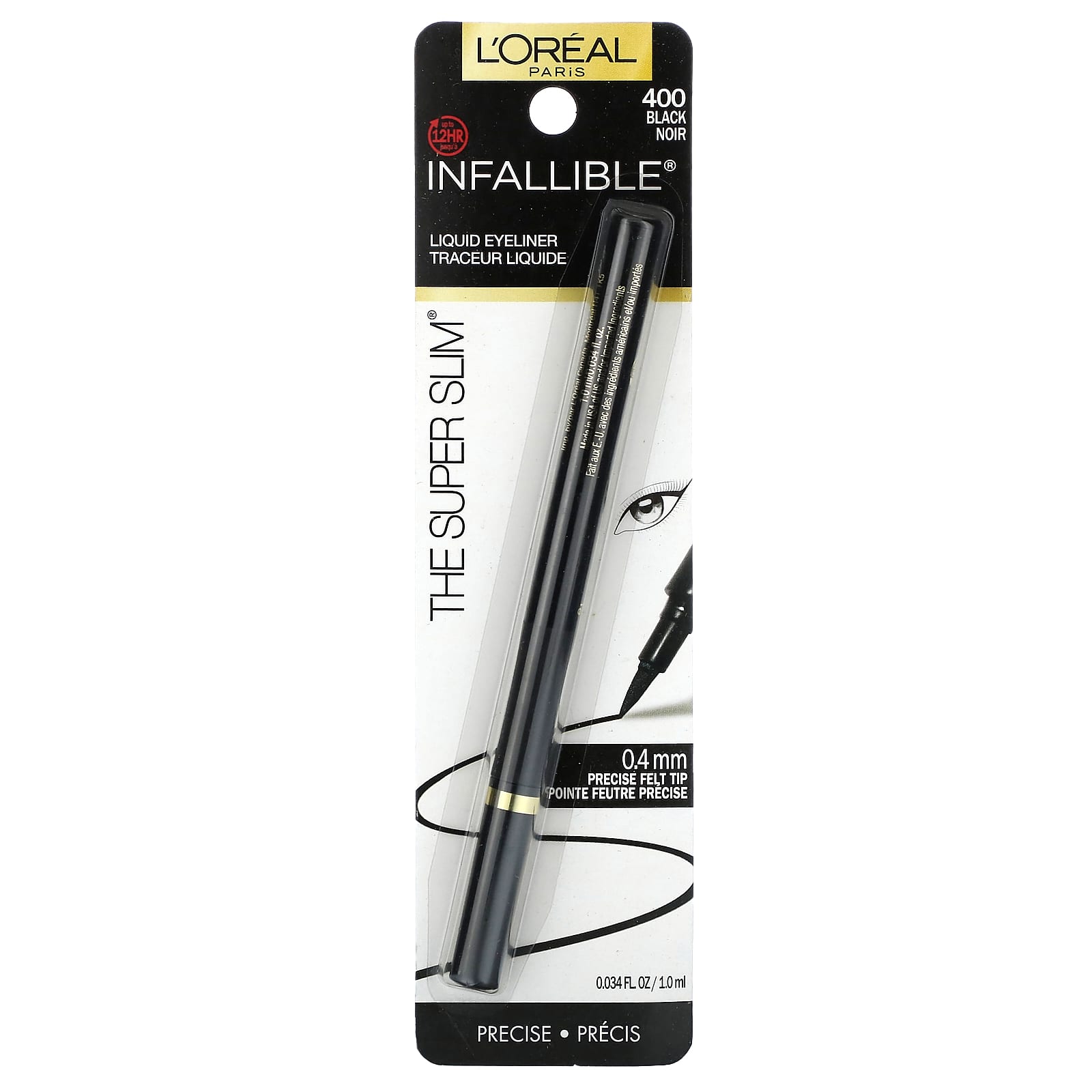 L'Oréal, Infallible, The Super Slim Liquid Eyeliner, 400 Black, 0.034 fl oz (1 ml) - Image 2