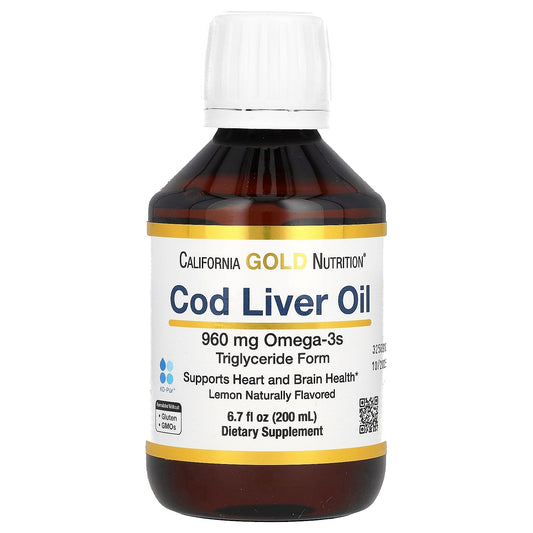 California Gold Nutrition Cod Liver Oil with Omega-3 EPA DHA & Vitamins A D - Image 1