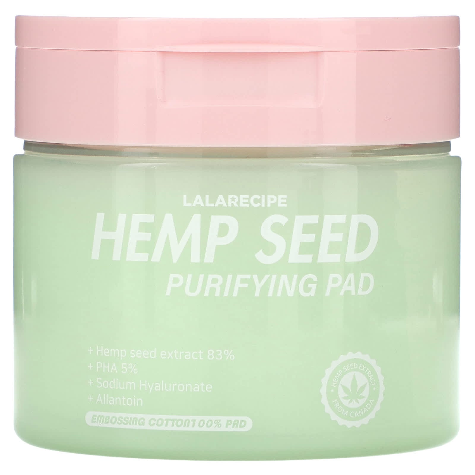 Lalarecipe, Hemp Seed Purifying Pad, Smoothing Toner, 70 Pads, 7.43 fl oz (220 ml) - Image 1