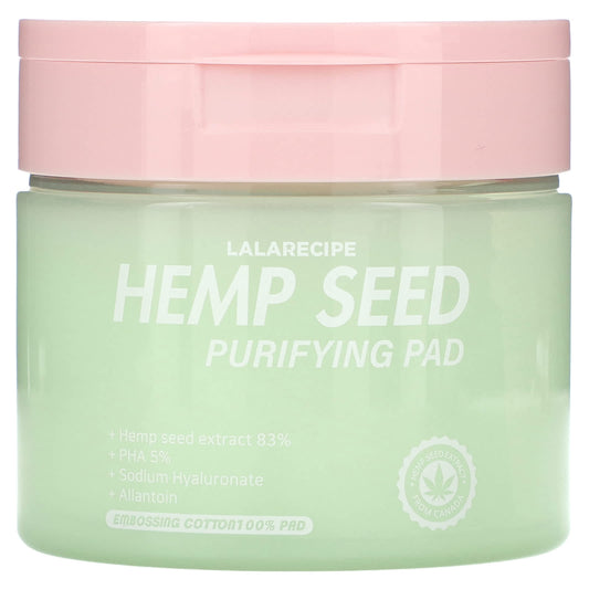 Lalarecipe, Hemp Seed Purifying Pad, Smoothing Toner, 70 Pads, 7.43 fl oz (220 ml) - Image 1