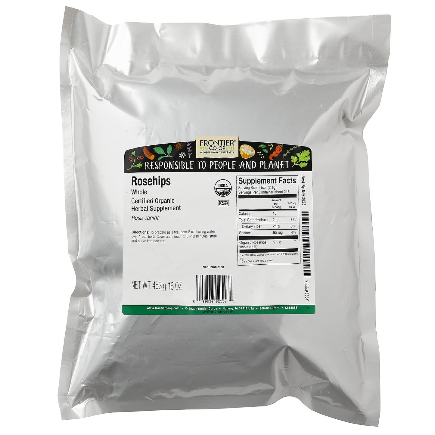 Organic Rosehips, 100% Kosher & Non-Irradiated, 16 oz - Image 2