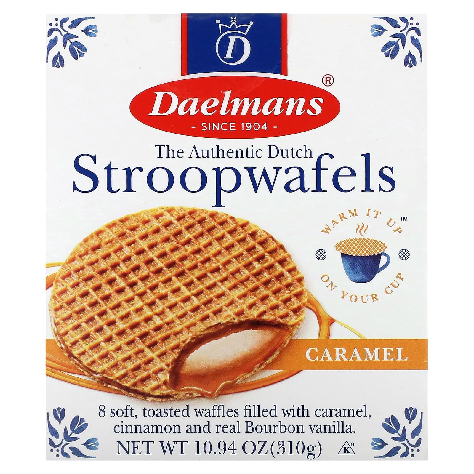 Authentic Dutch Caramel Stroopwafels by Daelmans - 8 Waffles, 10.94 oz - Image 1