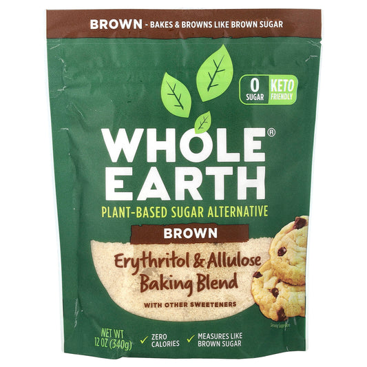 Whole Earth, Erythritol Allulose Baking Blend, Brown, 12 oz (340 g) - Image 1