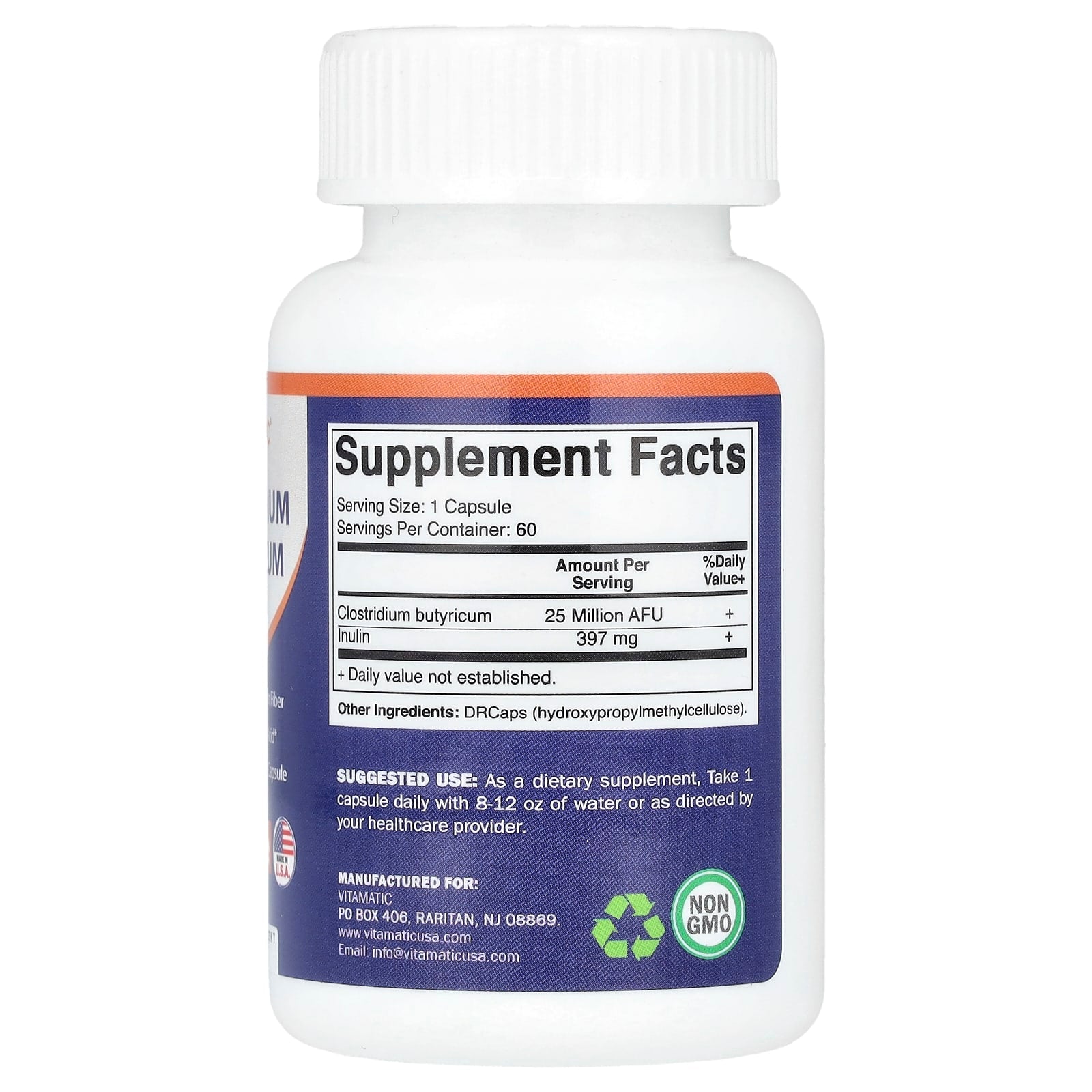 Vitamatic, Clostridium Butyricum, 25 Million AFU, 60 DRcaps - Image 2
