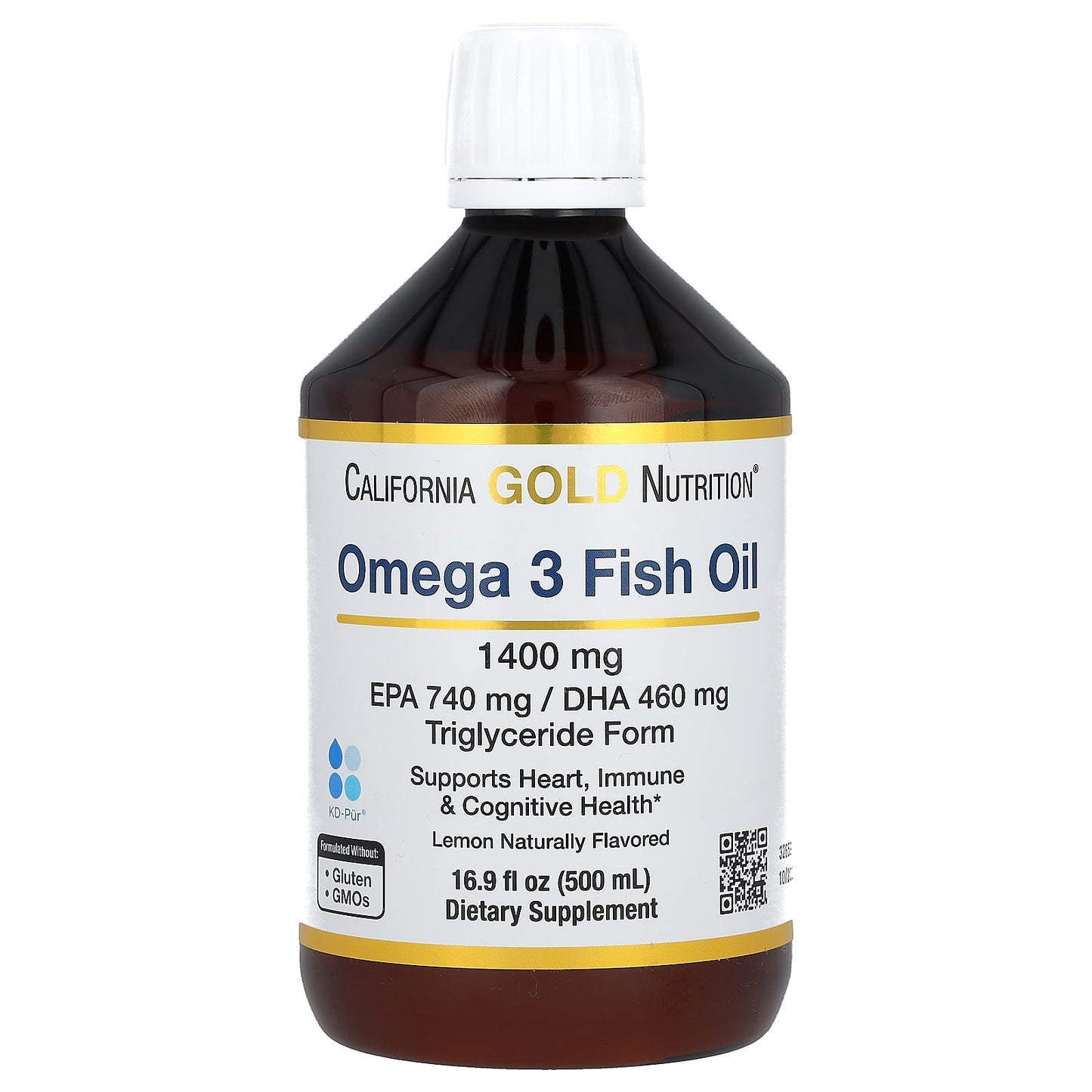 California Gold Nutrition Omega-3 Fish Oil Liquid 16.9 fl oz - Image 1